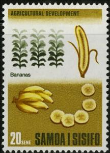 Stamp, Musa paradisiaca, Samoa,  , Agriculture