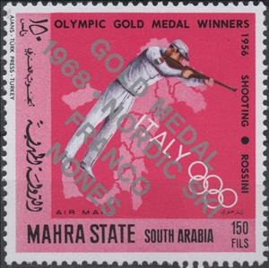 Stamp, Shooting Gun, Rossini (1956), Aden,  , Olympic Games, Shooting Sports