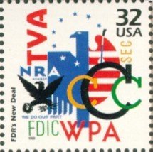 Stamp, Century-1930's: FDR's New Deal, United States of America,  