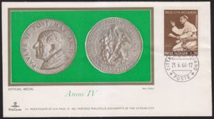 First Day Cover, Visit Pope to the U.N.O., Vatican City,  , Special Occasions, U.N.O., Popes