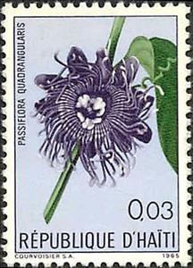 Stamp, Passiflora quadrangularis, Haiti,  , Flowers