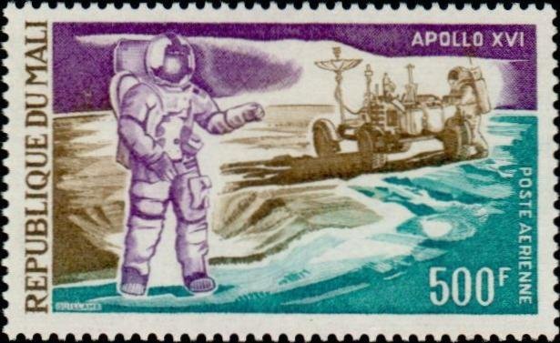Astronauts and Moon Vehicle