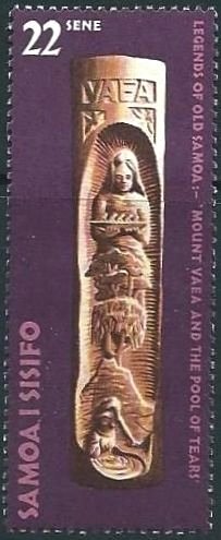 Stamp, Mt. Vaea and Pool of Tears., Samoa,  , Mythology, Legends