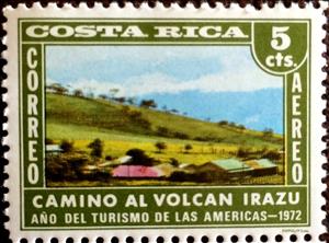 Stamp, Camino Al Volcan Irazu, Costa Rica,  , Landscapes, Tourism, Lakes