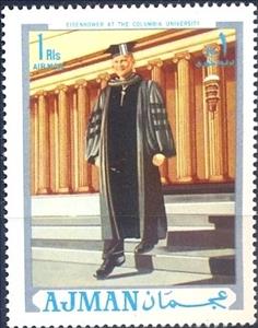 Stamp, Eisenhower as President, Ajman,  