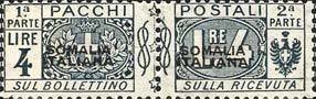 Pacchi Postali Overprint "Somalia Italiana"