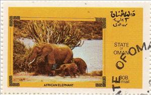 Stamp, African Elephant, Cinderellas,  , Elephants