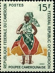 Stamp, Doll with short skirt, Cameroun,  