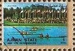 Stamp, Rowing (Double Scull), Ajman,  , Rowing, Olympic Games