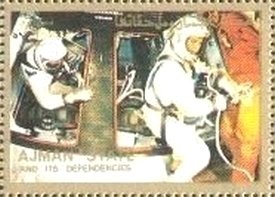 Astronauts and space capsule