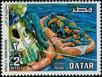 Stamp, Return to Earth, Qatar,  , Space Traveling