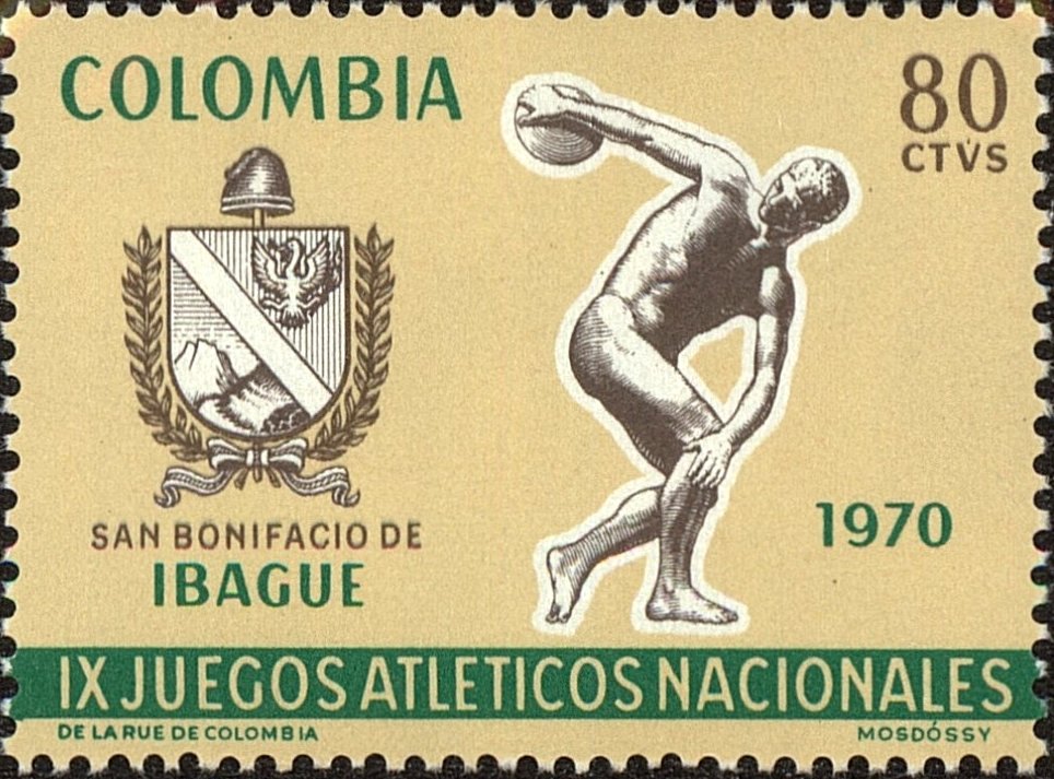 Coat of Ibagué, discus thrower of Myron