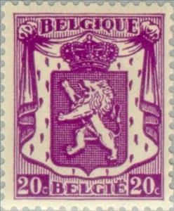 Stamp, Small coat of arms, Belgium,  , Heraldic Animals, Coats of Arms