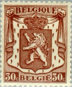 Stamp, Small coat of arms, Belgium,  , Heraldic Animals, Coats of Arms