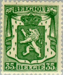 Stamp, Small coat of arms, Belgium,  , Heraldic Animals, Coats of Arms