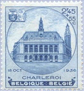Stamp, Stampexhibition Charleroi, Belgium,  , Government Buildings, Philatelic Exhibitions, Expositions, Philately, City Halls, Buildings