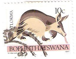 Stamp, Aardvark (Orycteropus afer), South Africa, Homelands,  , Animals (Fauna)