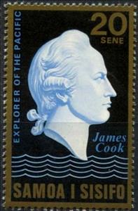 Stamp, Capt. Cook bust, Samoa,  , Explorers, Expeditions