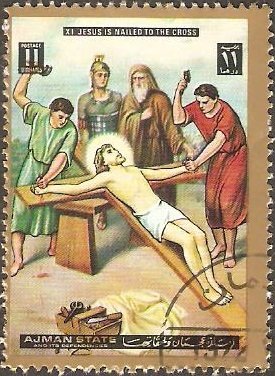 Jesus is nailed to the cross