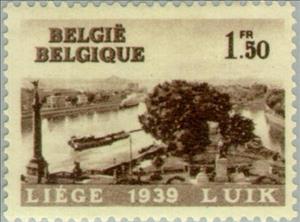 Stamp, Water exhibition, Belgium,  , Trees, Special Occasions, Expositions, Plants (Flora), Canals