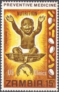 Stamp, Proper diet, Zambia,  , Healthcare, Children