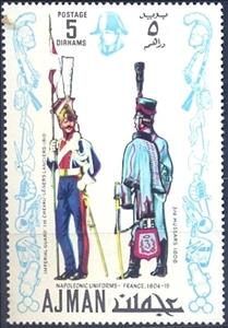 Stamp, Hunter, Husar, Ajman,  , Uniforms