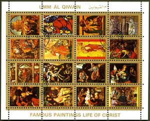 Mini Sheet, The life of Christ: paintings, small format, Umm al-Qiwain,  , Paintings