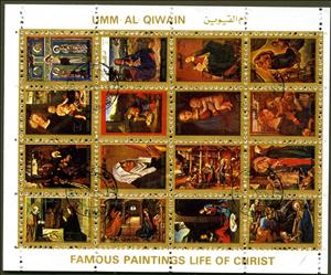 Mini Sheet, The life of Christ: paintings, small format, Umm al-Qiwain,  , Paintings