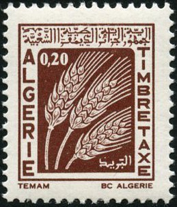Stamp, Ears, Algeria,  , Agriculture, Cereals