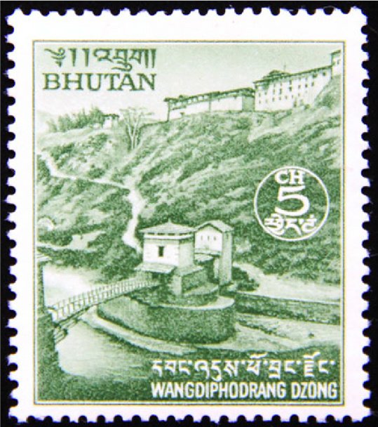 Wangdiphondrang Dzong and Bridge (Green)