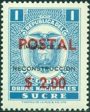 Revenue stamp with black and red overprint