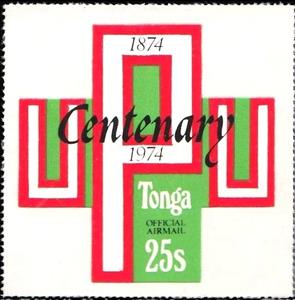 Stamp, UPU on color cross, Tonga,  