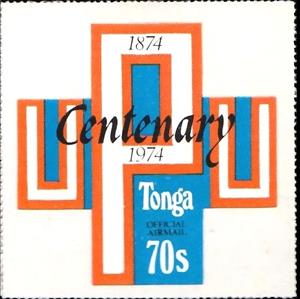Stamp, UPU on color cross, Tonga,  