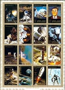 Mini Sheet, Space successes of the USA, Ajman,  , Space Traveling