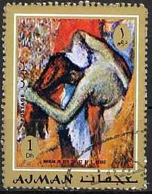 Stamp, Woman in her toilet; Degas, Ajman,  , Paintings, Painters, Nudes
