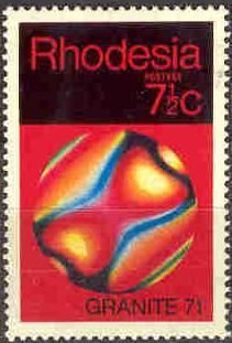 Stamp, Muscovite Mica Seen Through Microscope, Rhodesia,  