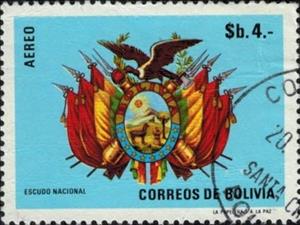 Stamp, National coat of arms, Bolivia,  , Coats of Arms