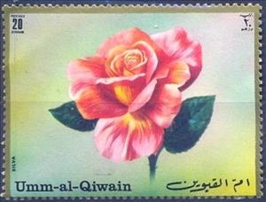 Stamp, Silva, Umm al-Qiwain,  , Roses