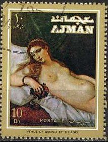 Stamp, Venus of Urbino, Ajman,  , Paintings, Painters, Nudes