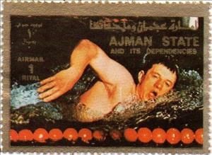 Stamp, Swimming, Ajman,  , Olympic Games, Swimming