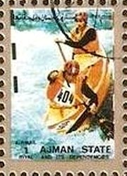 Stamp, Kayak Slalom, Ajman,  , Olympic Games, Canoeing