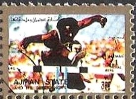 Stamp, Hurdling, Ajman,  , Athletics, Olympic Games, Athletes