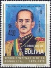 Stamp, Hugo Banzer, since 1971, Bolivia,  , Heads of State