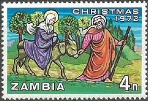 Stamp, Mary and Joseph, Zambia,  , Christmas
