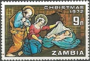 Stamp, Mary and Joseph and Jesus, Zambia,  , Christmas