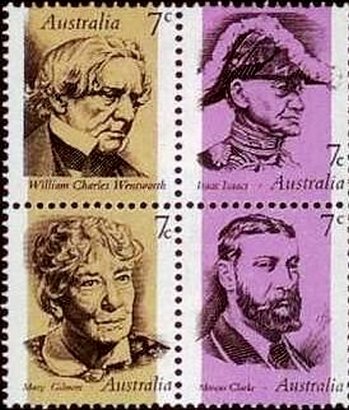 Famous Australians Se-tenant block of 4