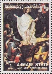 Stamp, Resurrection, Ajman,  , Religion