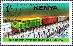 Stamp, Nile Bridge, Uganda, Kenya,  , Railways