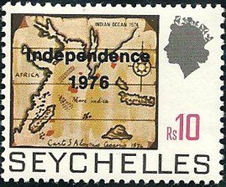 Stamp, Map of Indian Ocean, 1574, Seychelles,  