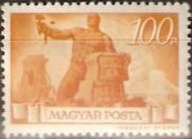 Stamp, Worker with hammer and broken chain, Hungary,  , Tools, Bridges, Stones